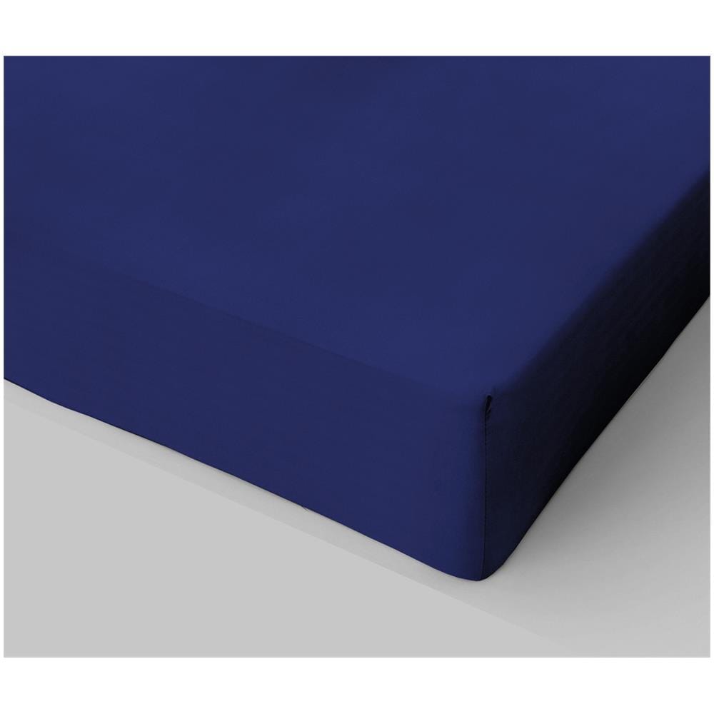 Lenzuolo Sotto Con Angoli In Cotone Con Elastico Made In Italy Una Piazza Singolo 90x200 Cm - Blu - Foto 1