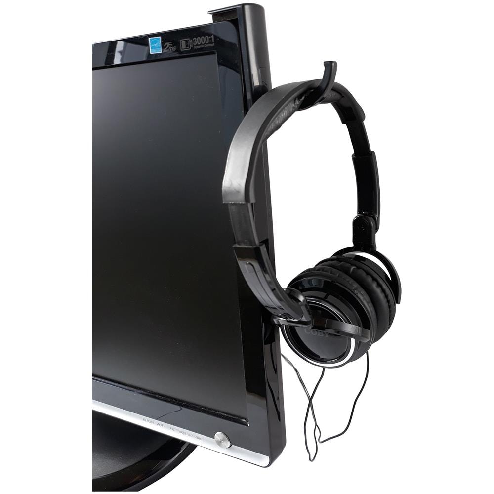 Porta Cuffie Adesivo Universale Per Monitor E Scrivania Nero - Foto 1