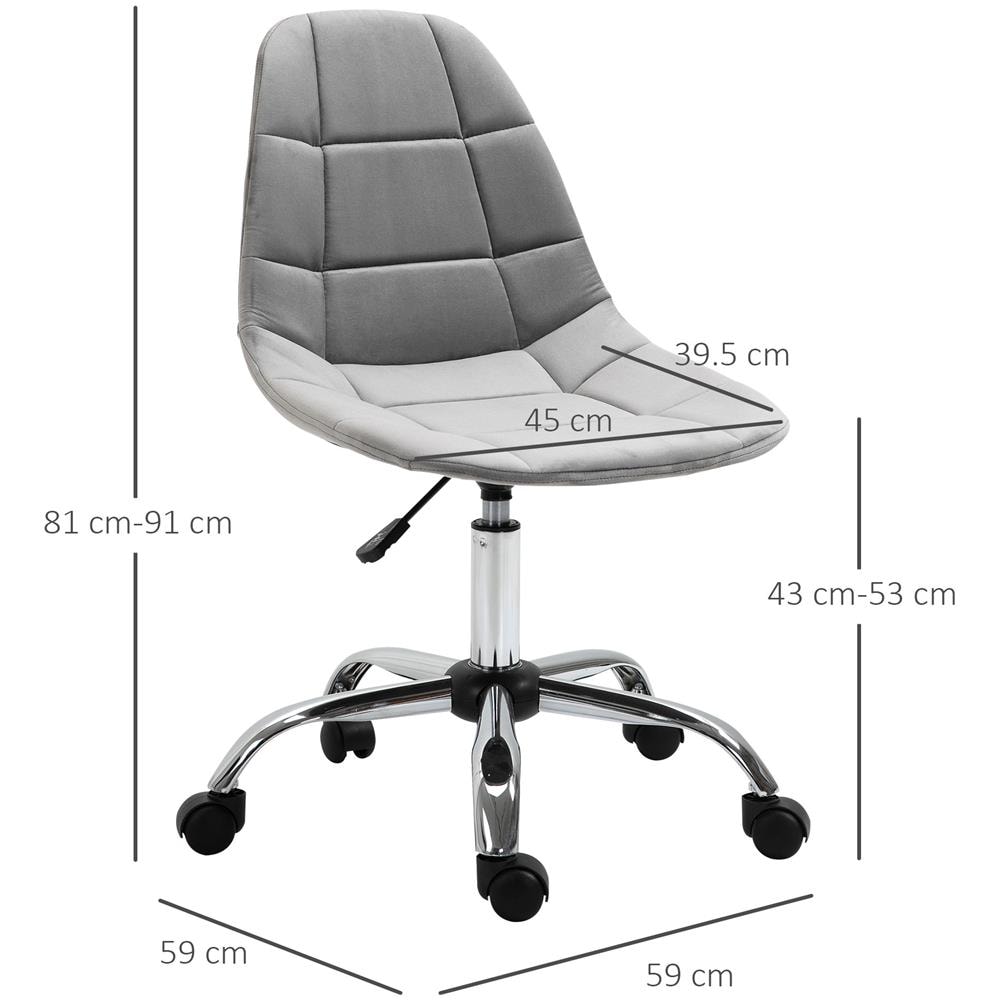 Sedia Girevole Per Scrivania Ufficio Ergonomica Regolabile Grigio - Foto 2