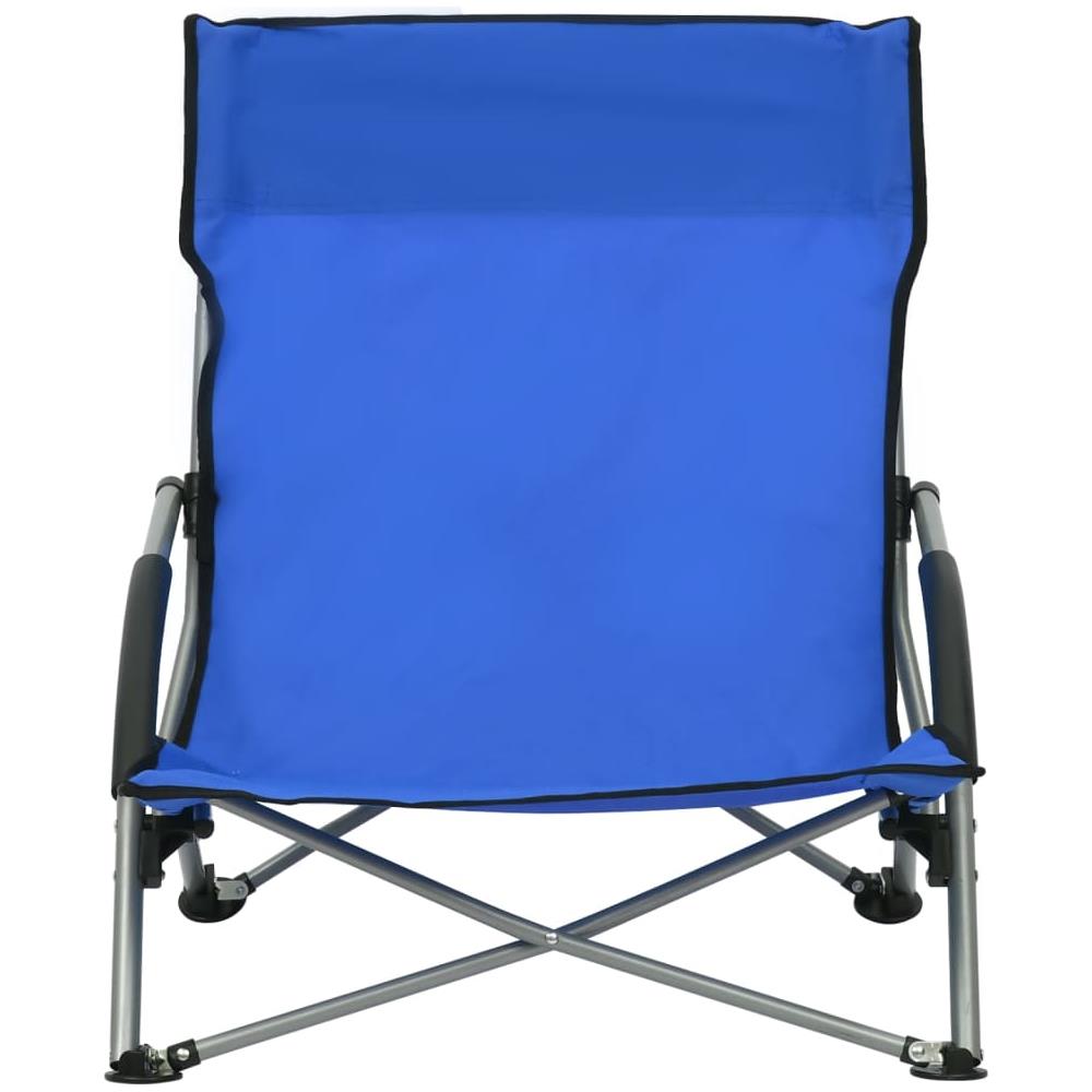 Sedie da Spiaggia Pieghevoli 2 pz in Tessuto Blu - Foto 3