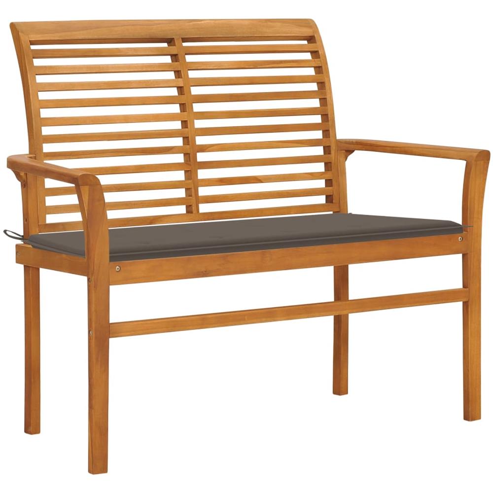 Panca da Giardino e Cuscino Grigio Talpa 112 cm Massello Teak - Foto 1