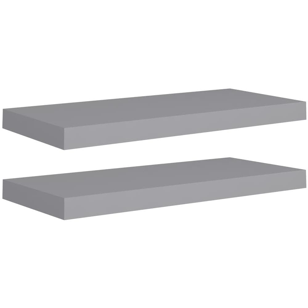 Scaffali a Parete 2 pz Grigi 60x23,5x3,8 cm in MDF - Foto 1