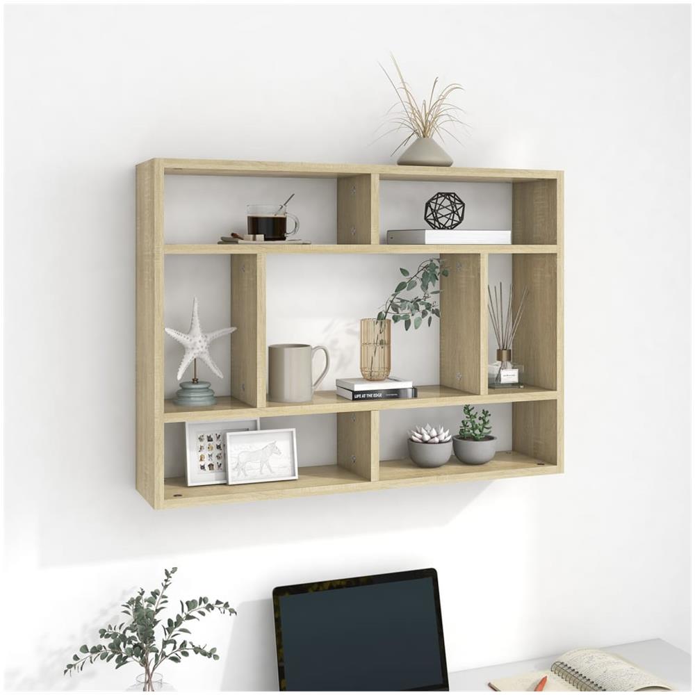 Scaffale a Parete Rovere Sonoma 75x16x55 cm Legno Multistrato - Foto 1