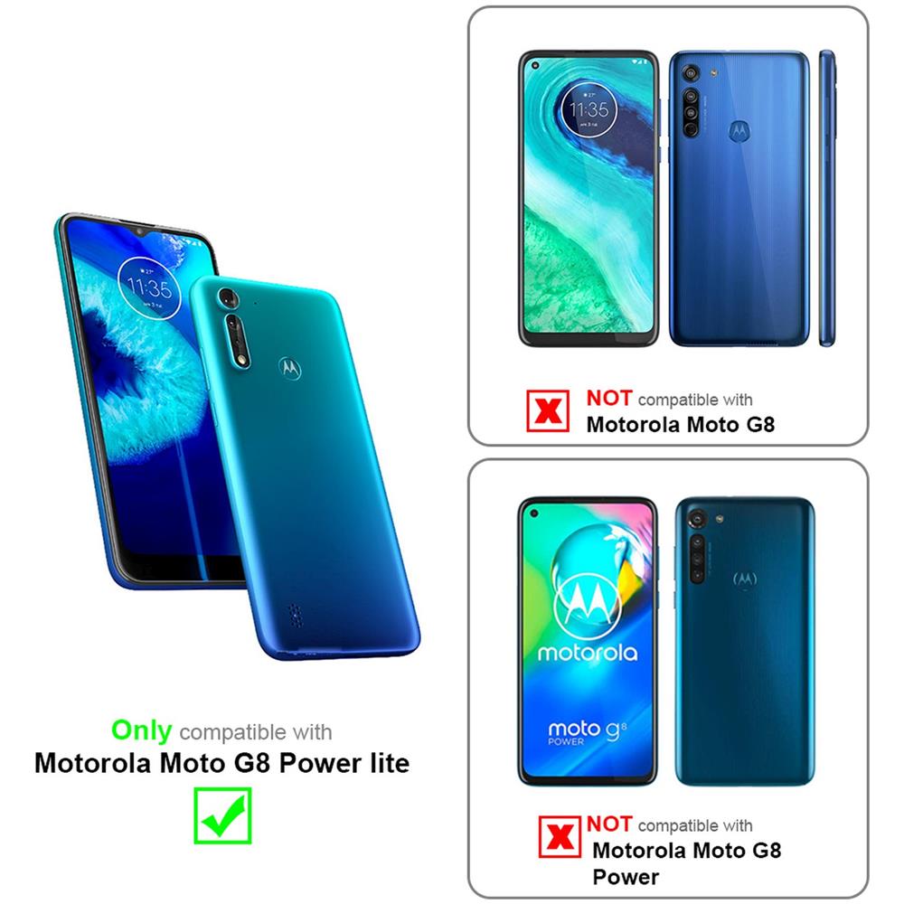 Custodia Compatibile Con Motorola Moto G8 Power Lite In Nero Di Notte - Coperchio Protettiva Con Chiusura Magnetica, Funzione Stand E Tasca Per Le Carte - Foto 2