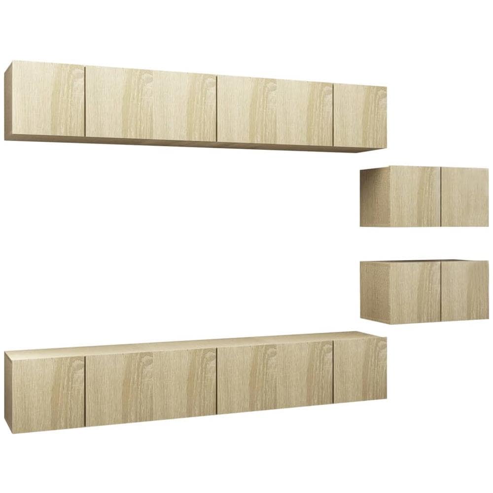 Mobili Porta TV 8 pz Rovere Sonoma in Legno Multistrato - Foto 1