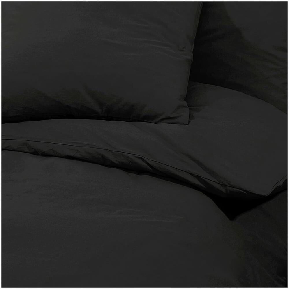 Set Copripiumino Nero 240x220 Cm In Cotone - Foto 2