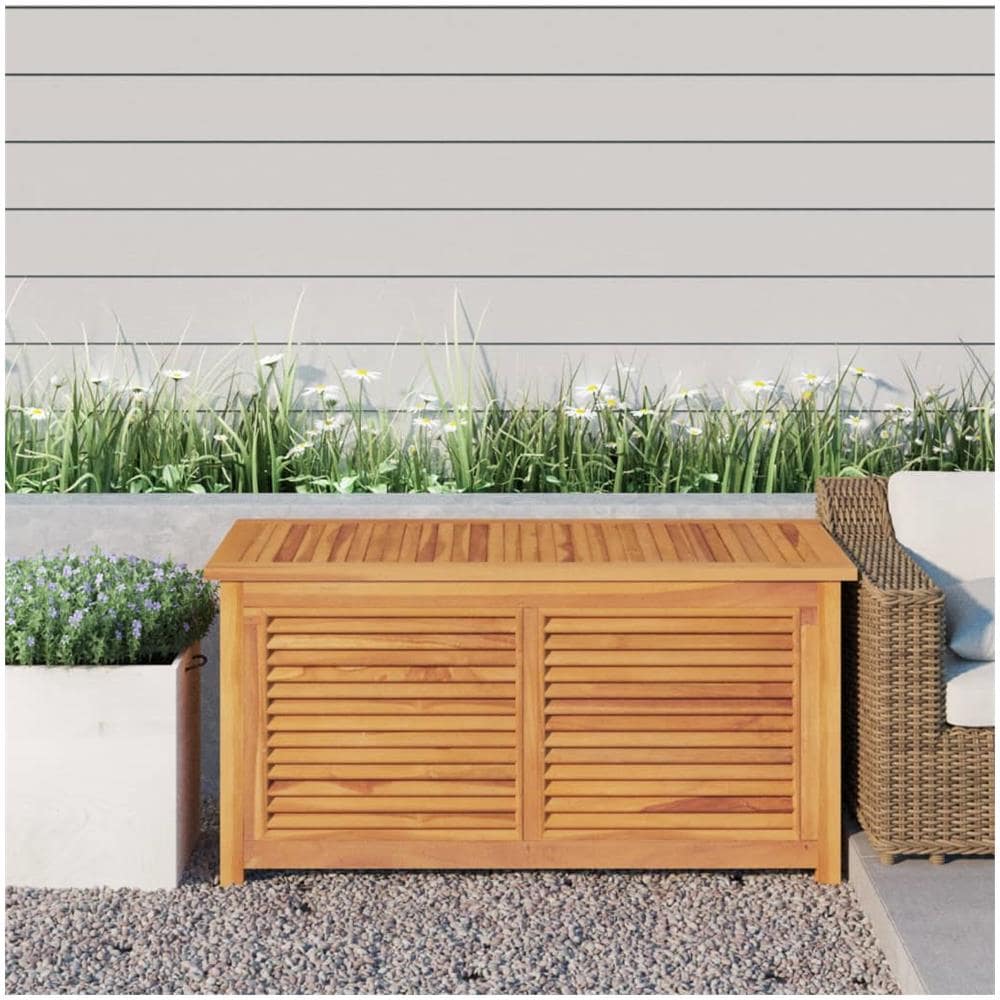 Contenitore Giardino Con Borsa 114x50x58cm Legno Massello Teak - Foto 1