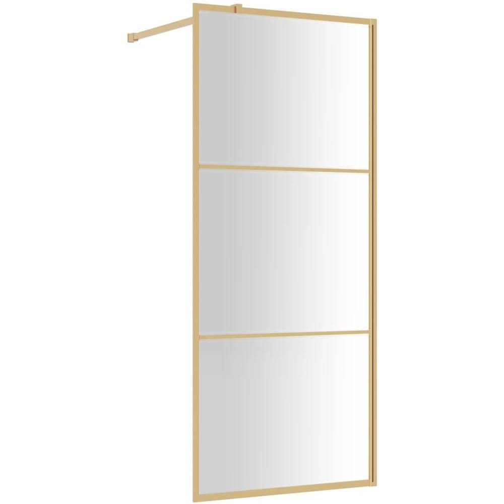 Parete per Doccia Walk-in Vetro Trasparente ESG 90x195 cm Oro - Foto 2