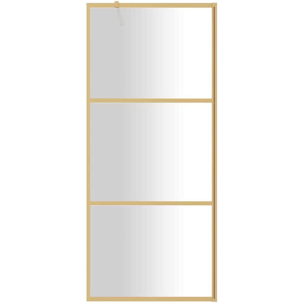 Parete per Doccia Walk-in Vetro Trasparente ESG 90x195 cm Oro - Foto 3