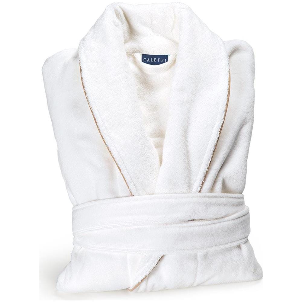 Accappatoio Con Cappuccio Caleffi White Classic In Cotone Colore Bianco Misura L - Foto 1