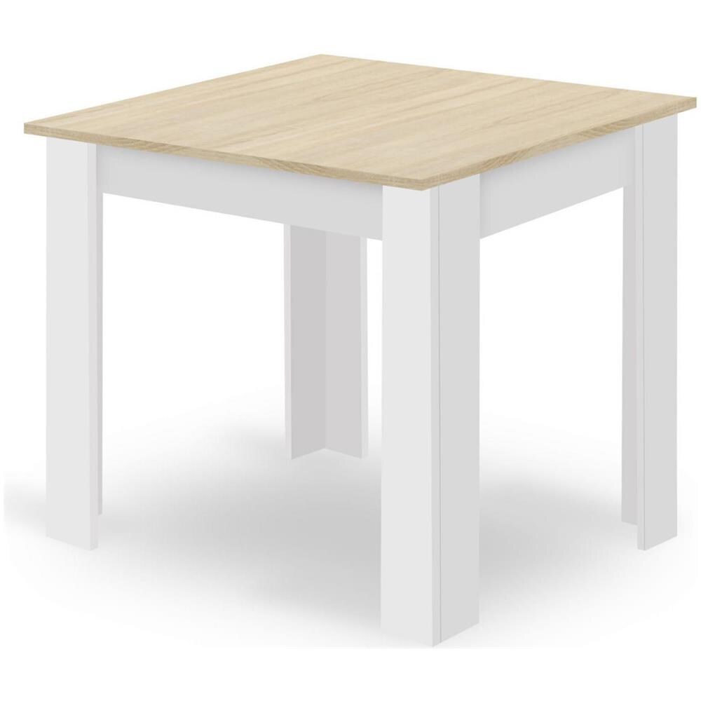 Tavolo da pranzo quadrato Valora NP con piano in rovere Sonoma e gambe bianche - Foto 1