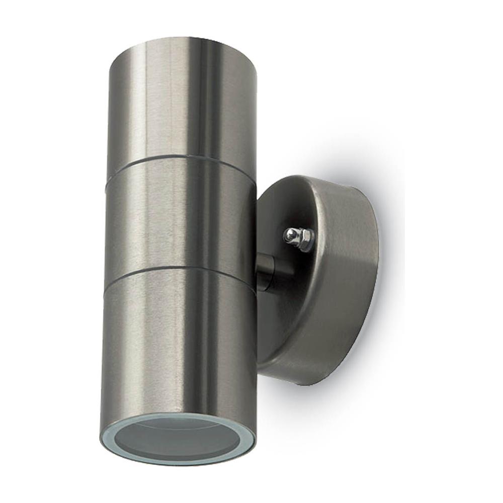 Lampada Da Muro Applique 2 X Gu10 Acciaio Inox Esterno Ip44 Vt-7622 7500 - Foto 1