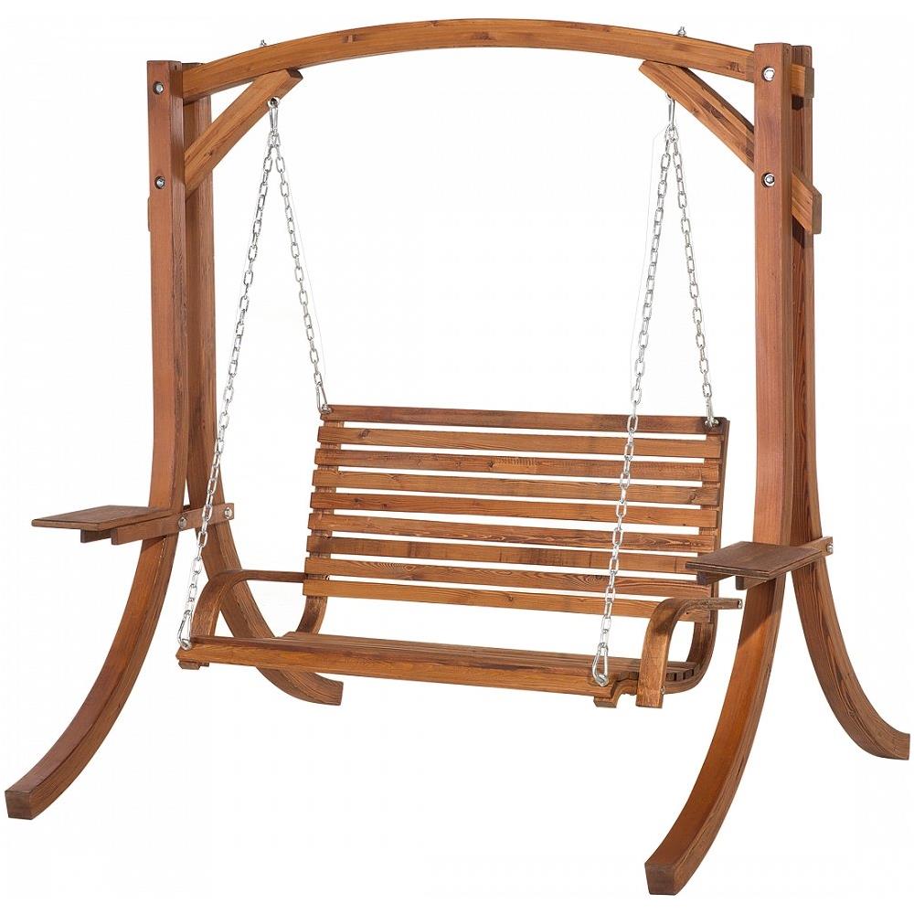 Dondolo Da Giardino In Legno In Color Marrone Caldo Novara - Foto 1