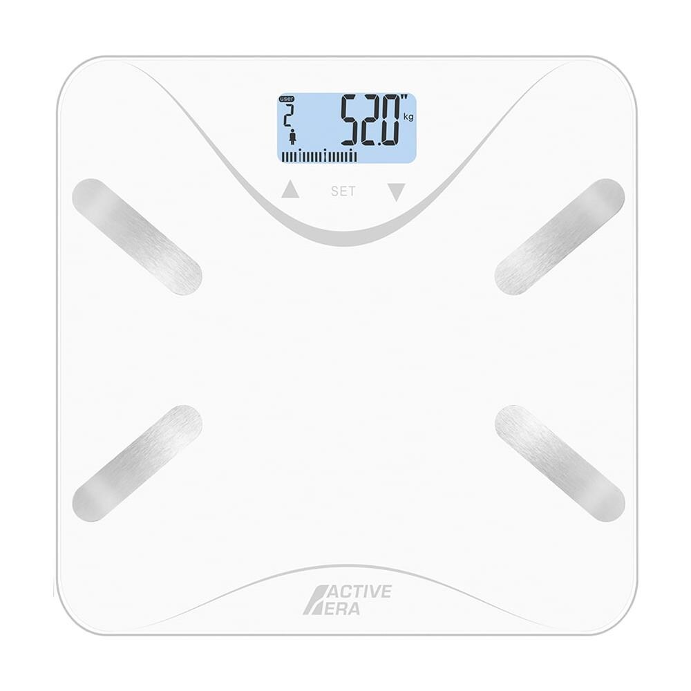 Massa Muscolare e Acqua Misurazione di Massa Grassa Bianca Massa ossea Active Era Bilancia Diagnostica Pesapersone con Display Digitale Ultrasottile e Tecnologia Step On BMI