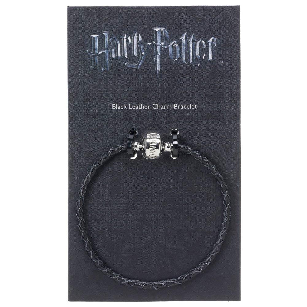 Harry Potter: Black Leather Charm Bracelet 19cm (braccialetto)  - Foto 1