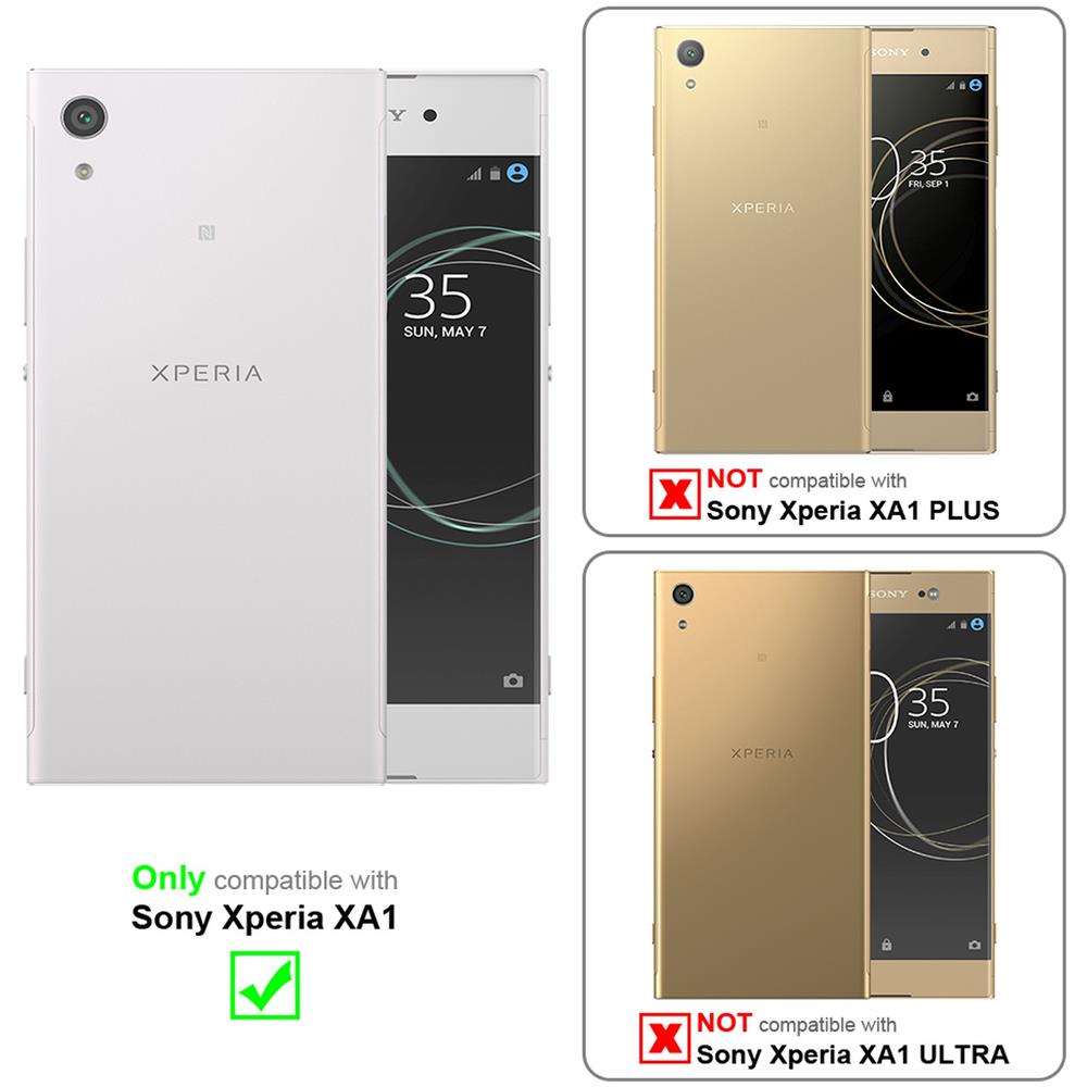 Cadorabo Custodia Compatibile Con Sony Xperia Xa1 In Rosso Carminio - Coperchio Protettiva Con Chiusura Magnetica, Funzione Stand E Tasca Per Le Carte - Foto 2