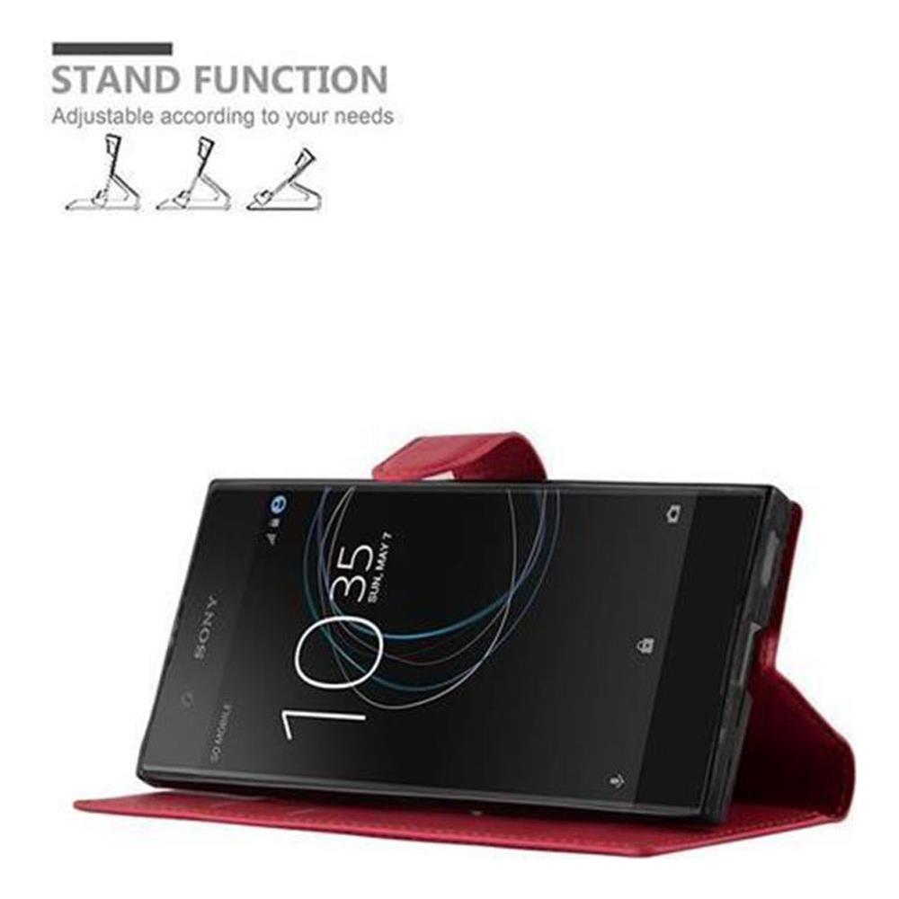 Cadorabo Custodia Compatibile Con Sony Xperia Xa1 In Rosso Carminio - Coperchio Protettiva Con Chiusura Magnetica, Funzione Stand E Tasca Per Le Carte - Foto 6