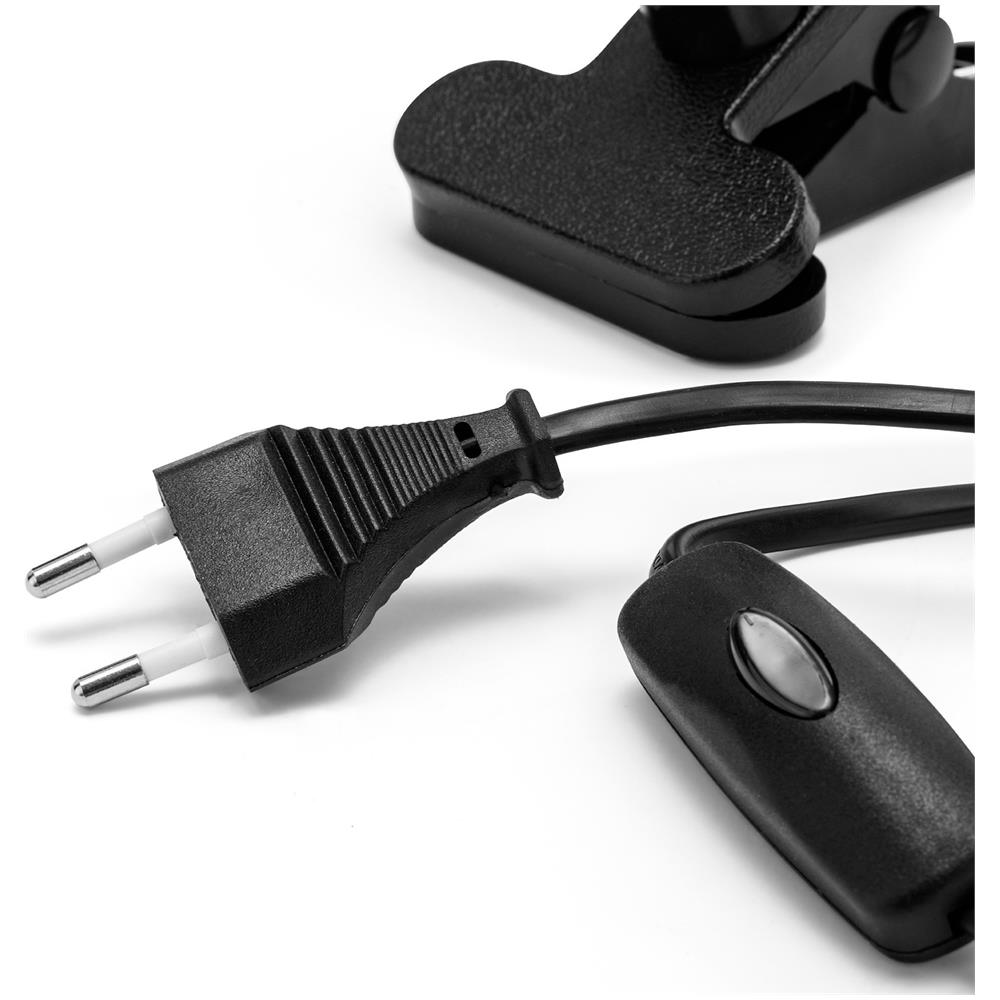 Charleston: Lampada Da Tavolo Nera Con Attacco E27, Con Clip - Foto 2