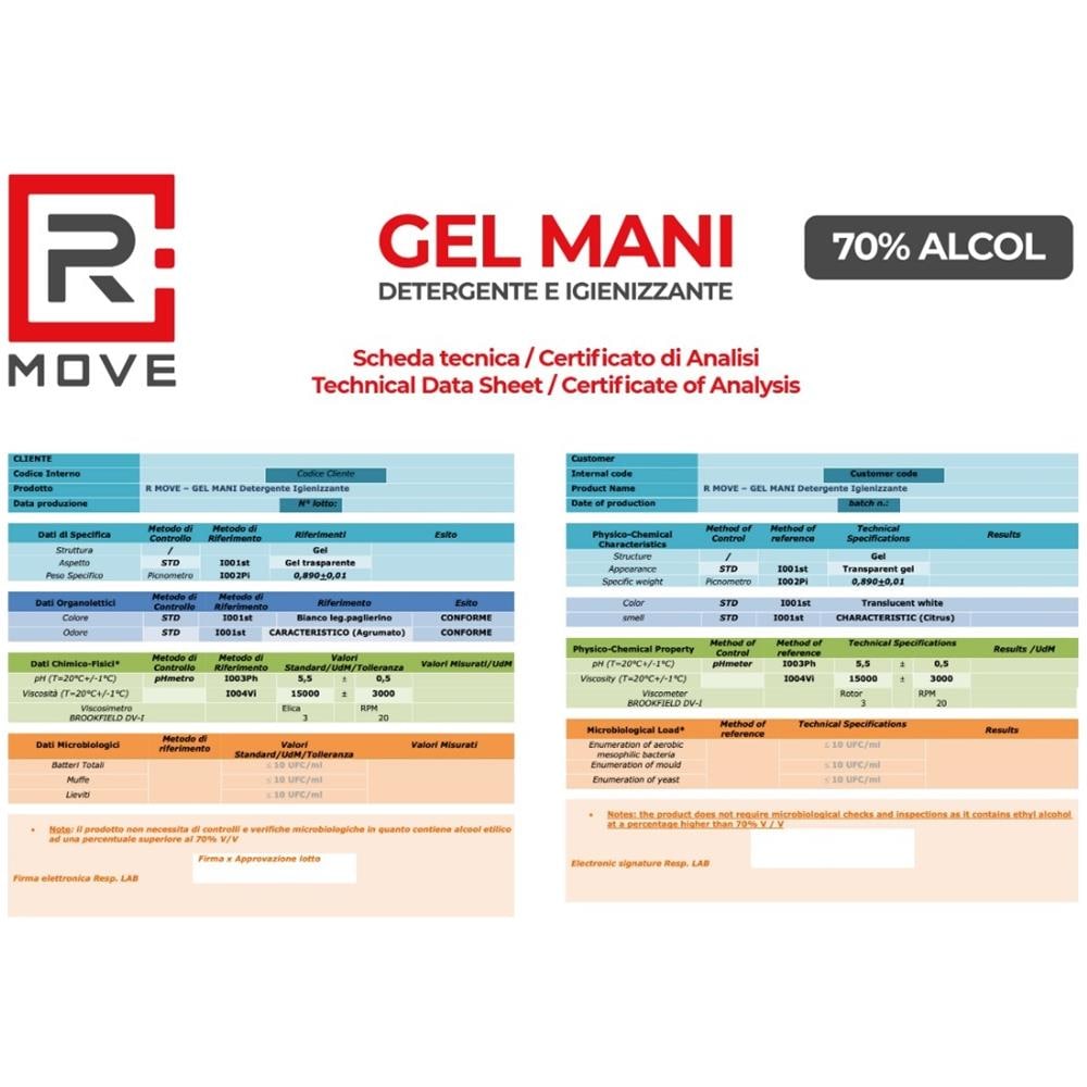 Gel Igienizzante Mani Alcool 70% Con Dosatore 1l - Foto 3