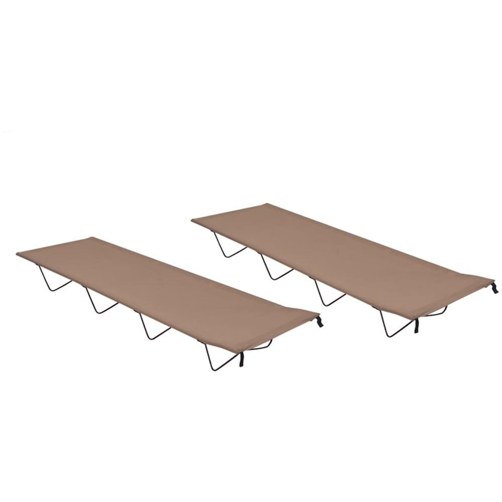 Lettini Campeggio 2pz 180x60x19cm Tessuto Oxford Acciaio Talpa - Foto 1