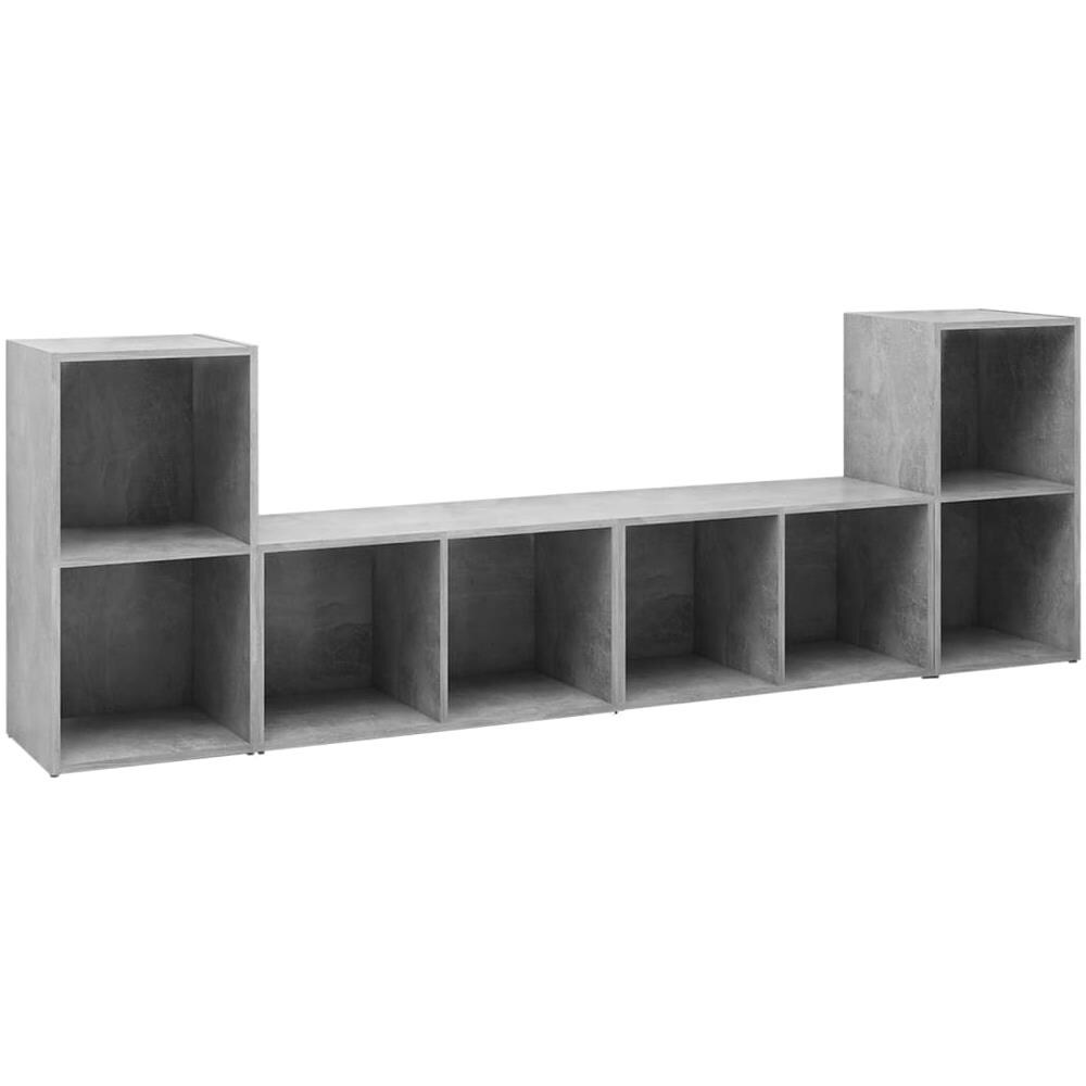 Mobili TV 4 pz Grigio Cemento 72x35x36,5cm in Legno Multistrato - Foto 1