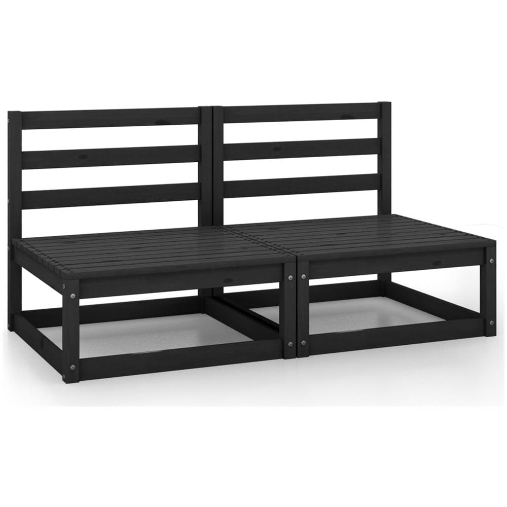 Divani Centrali Giardino 2 pz in Massello di Pino Nero - Foto 2