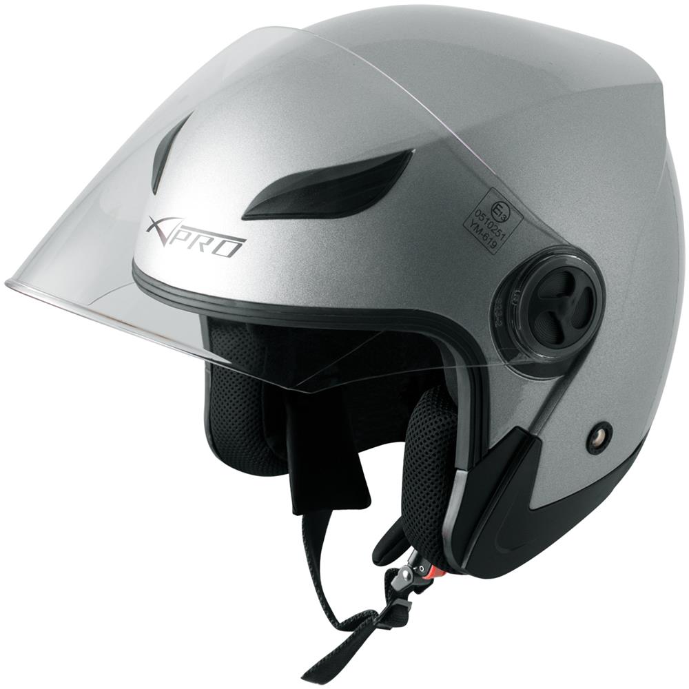 Jet Casco Scooter Moto Ece2205 Certificato Parasole Lunga Visiera Nero Opaco S - Foto 1