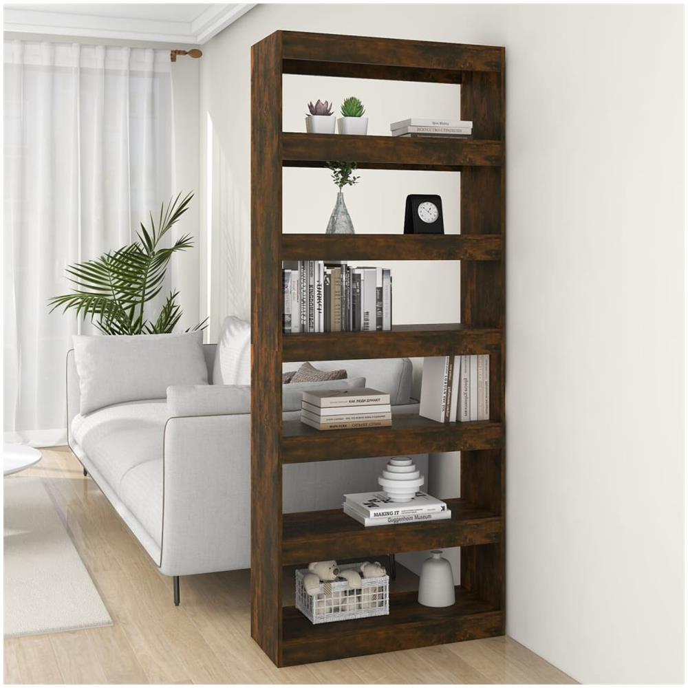 Libreria /Divisorio Rovere Fumo 80x30x198 cm in Truciolato - Foto 1