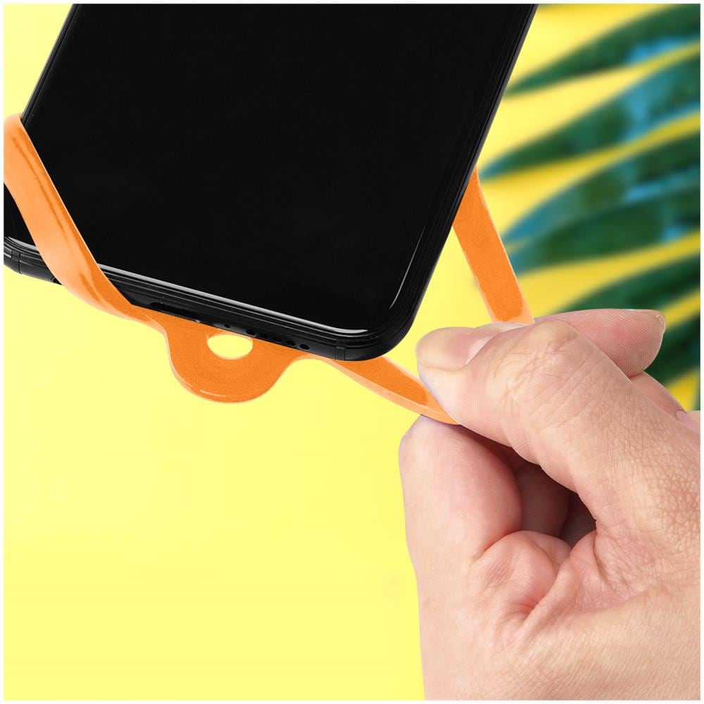 Cordino Smartphone + Silicone Universale Espandibile Regolabile 90cm Arancione - Foto 2