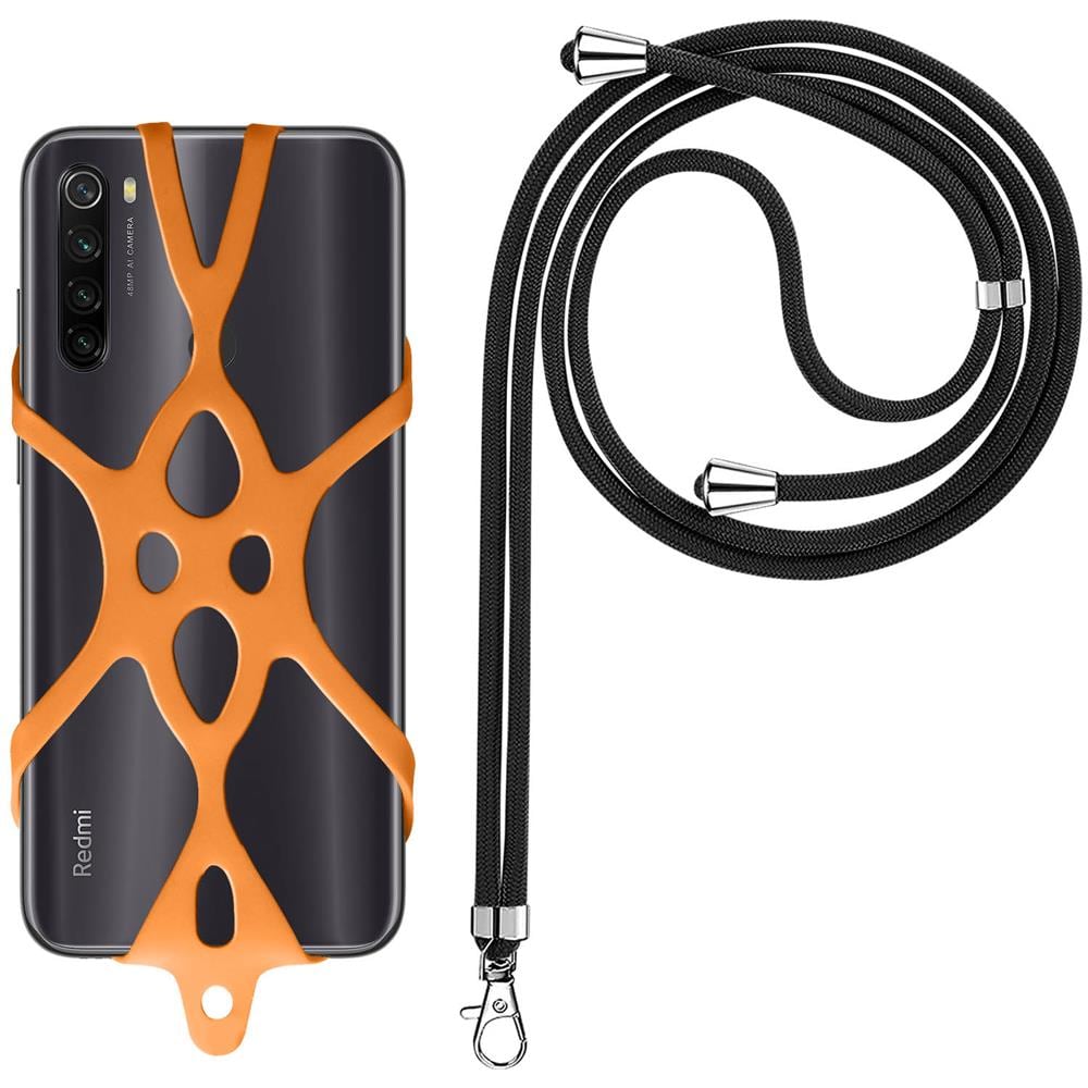 Cordino Smartphone + Silicone Universale Espandibile Regolabile 90cm Arancione - Foto 7