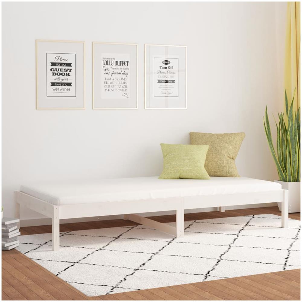 Dormeuse Bianca 90x200 Cm In Legno Massello Di Pino - Foto 1