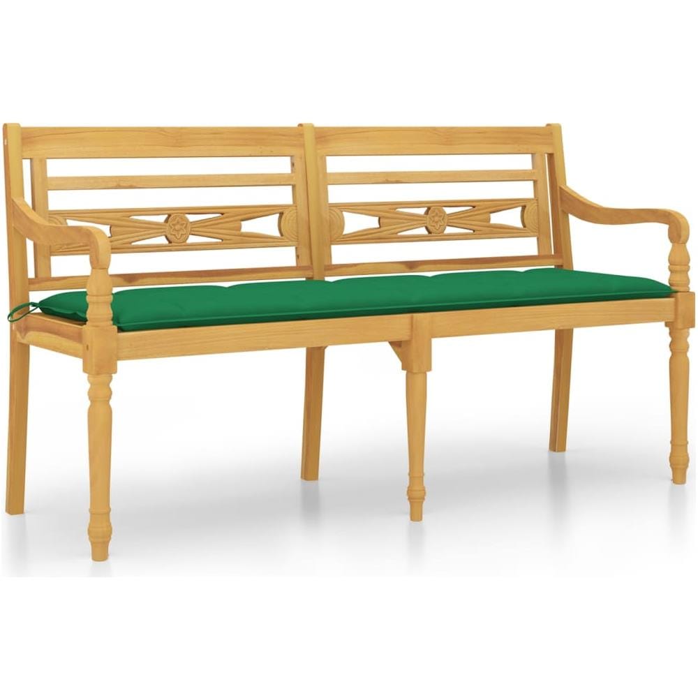 Panchina Batavia Con Cuscino Verde 150 Cm Legno Massello Teak - Foto 2