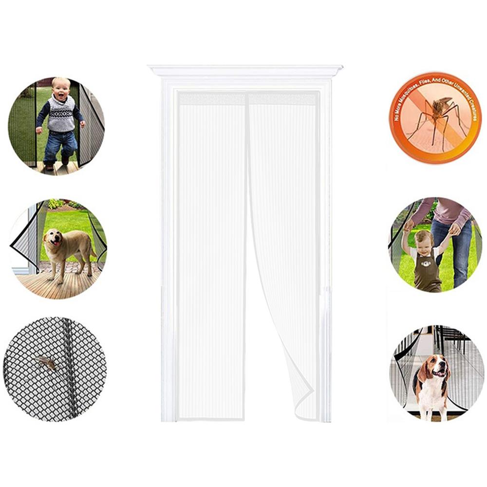 Zanzariera Magnetica Per Porta Ingresso E Finestre Anti Insetti Zanzare Protezione Cimici Mosche Si Chiude Da Sola 90x210 Bianco - Foto 1