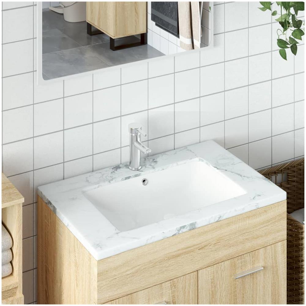Lavandino Da Bagno Bianco 55,5x37,5x19 Cm Rettangolare Ceramica - Foto 1
