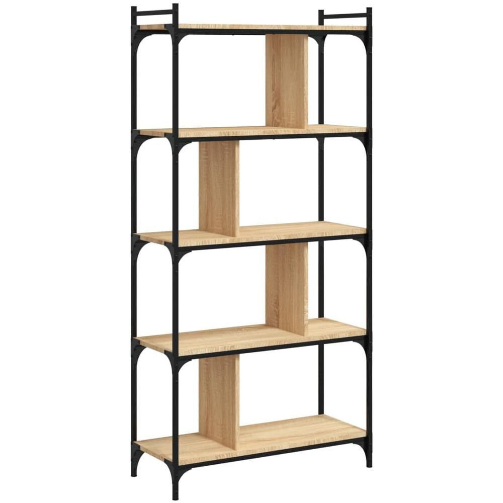 Libreria Rovere Sonoma 5 Ripiani 76x32x158 Cm Legno Multistrato - Foto 2