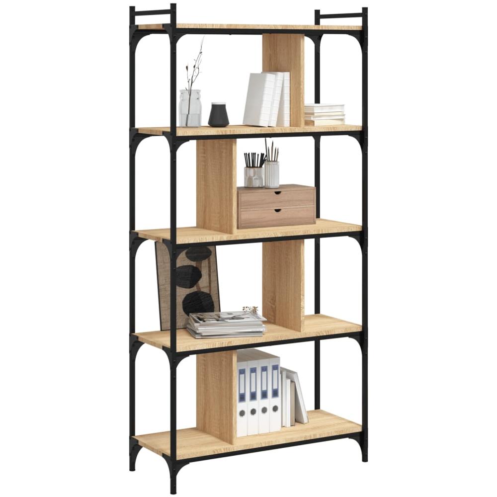 Libreria Rovere Sonoma 5 Ripiani 76x32x158 Cm Legno Multistrato - Foto 3
