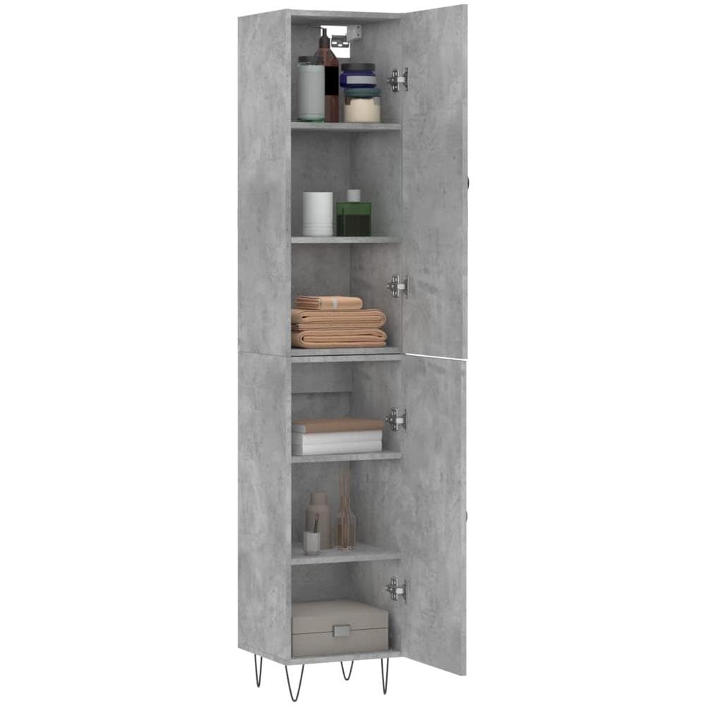 Credenza Grigio Cemento 34,5x34x180 Cm In Legno Multistrato - Foto 3