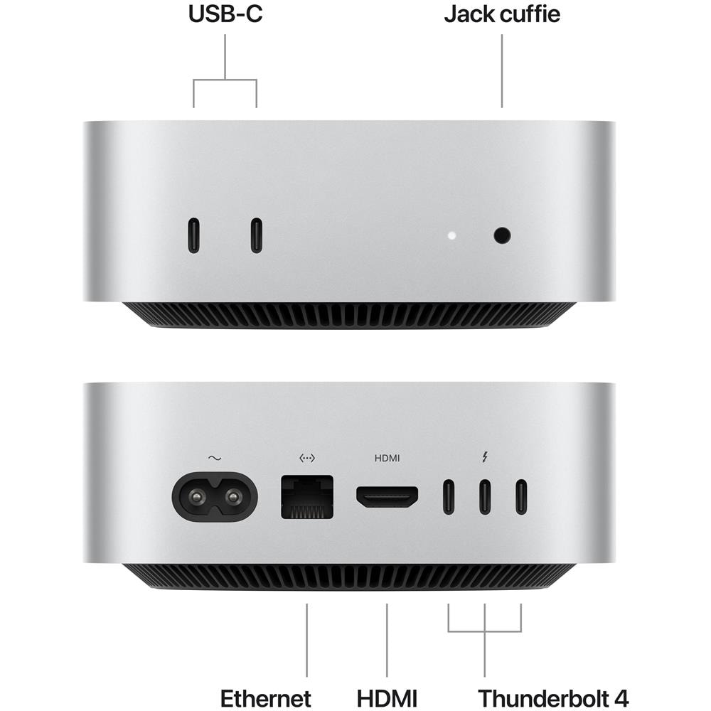 Mac Mini Chip M4 10 Core CPU 10 Core GPU Ram 16GB Hard Disc 512GB SSD Wi-Fi 6E MacOS Sequoia. - Foto 2