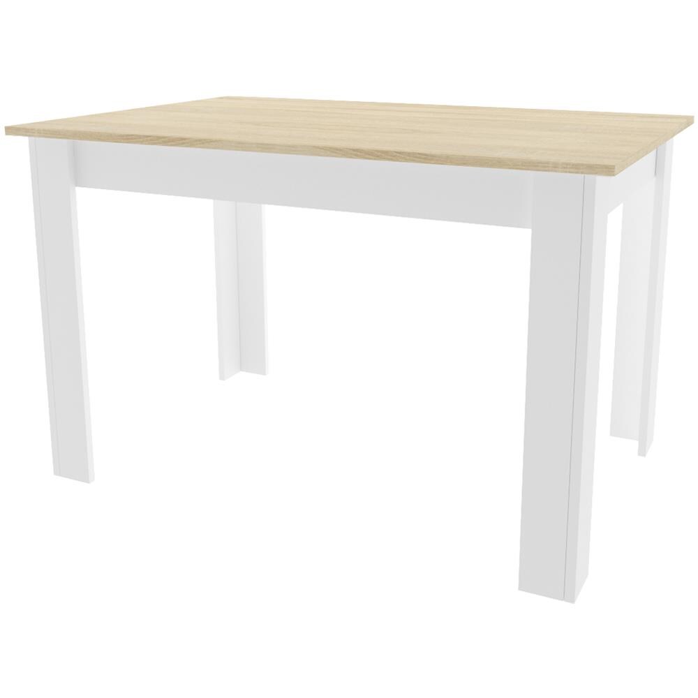 Tavolo da pranzo rettangolare Valora NP con piano in rovere Sonoma e gambe bianche - Foto 1