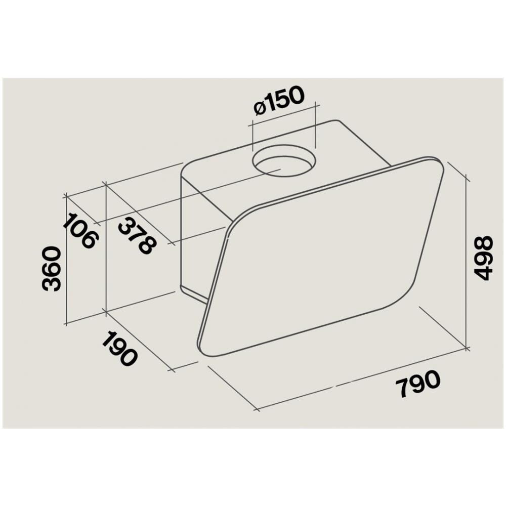 Cappa Tab a Parete da 80 cm Aspirante / Filtrante Colore Nero - Foto 6