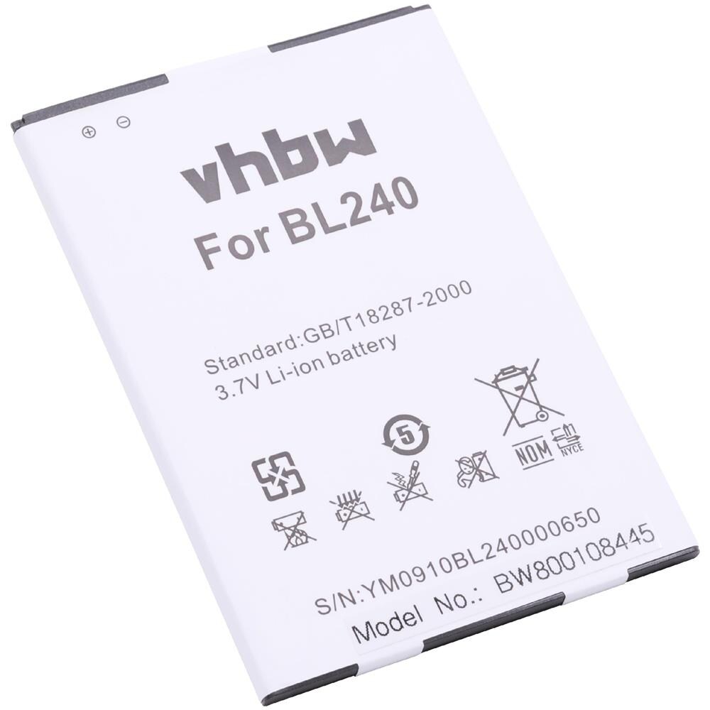 Batteria Li-polymer 3000mah (3.7v) Per Telefono Cellulare Lenovo A936 Sostituisce Lenovo Bl240. - Foto 2