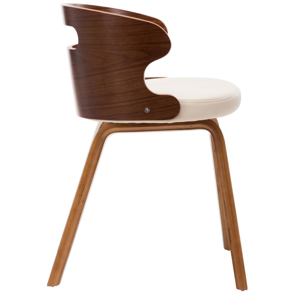 Sedie Da Pranzo 4 Pz Crema In Legno Piegato E Similpelle - Foto 2