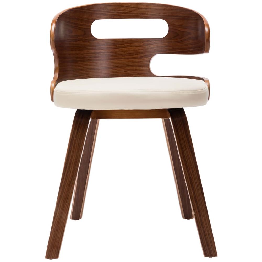 Sedie Da Pranzo 4 Pz Crema In Legno Piegato E Similpelle - Foto 7