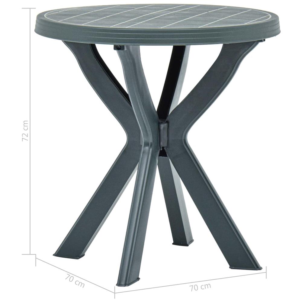 Set bistrot tavolo 70x70 cm e 2 sedie in acciaio verde - Castyl
