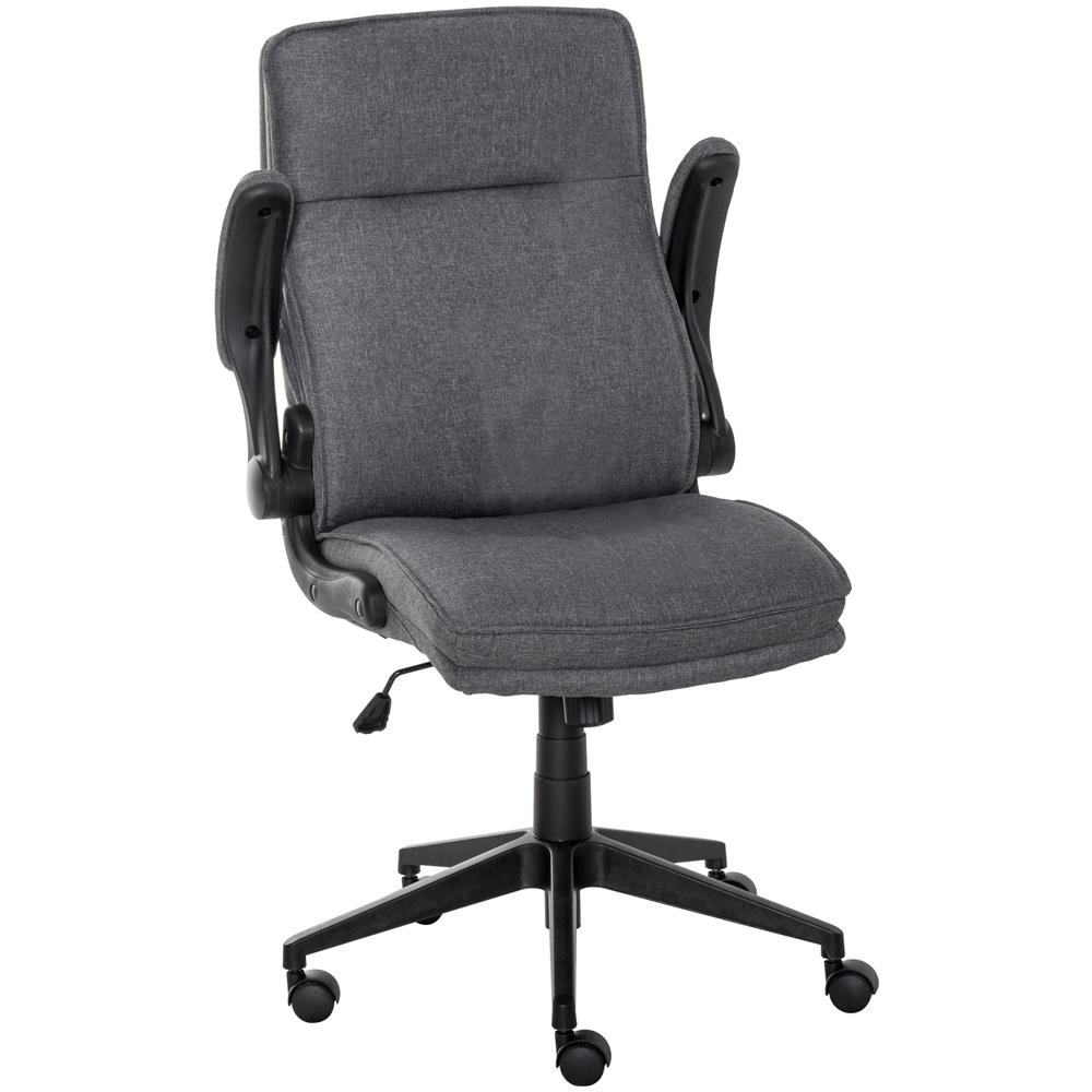 Vinsetto - Poltrona Girevole Ed Ergonomica, Sedia Da Ufficio Imbottita E  Regolabile Con Braccioli In Lino Grigio, 67x70x108-118cm - ePRICE