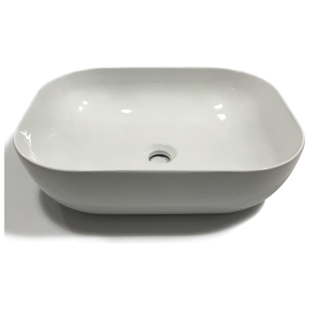 Lavabo Da Appoggio Ceramica Bianco Rettangolare Arredo Bagno 50,5x40,5x14 Cm *** Finitura- : Lucido - Foto 1