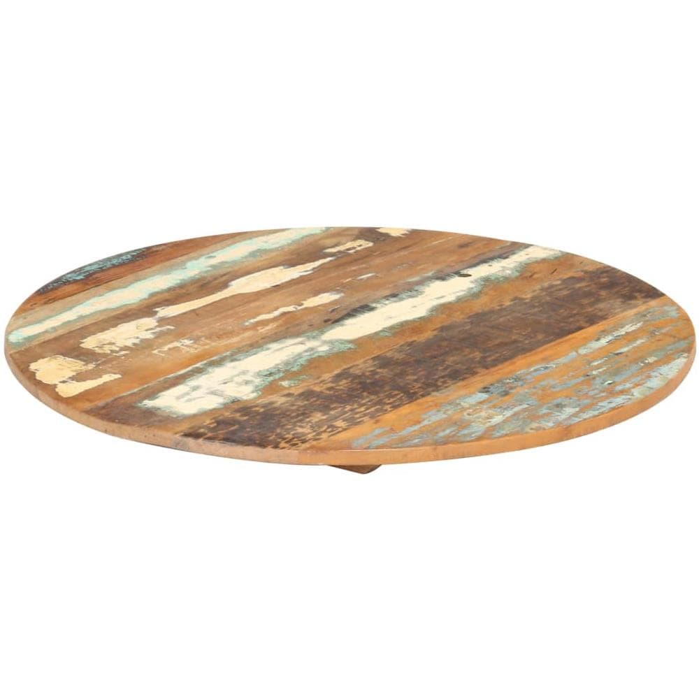 Piano Del Tavolo Rotondo 60 Cm 15-16 Mm In Massello Di Recupero - Foto 8