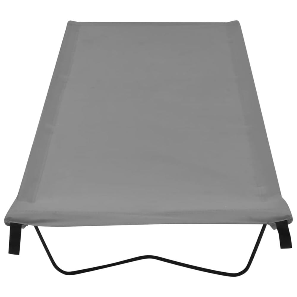 Lettini Campeggio 2pz 180x60x19cm Tessuto Oxford Acciaio Grigio - Foto 3