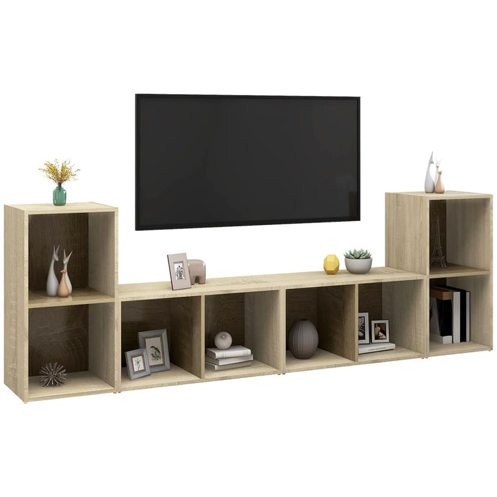 Mobili TV 4 pz Rovere Sonoma 72x35x36,5 cm in Legno Multistrato - Foto 2