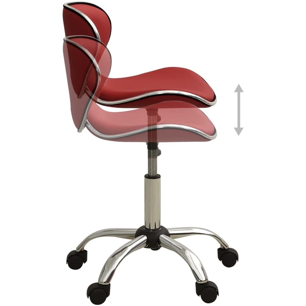 Sgabello Da Salone Spa Rosso Vino In Similpelle - Foto 3